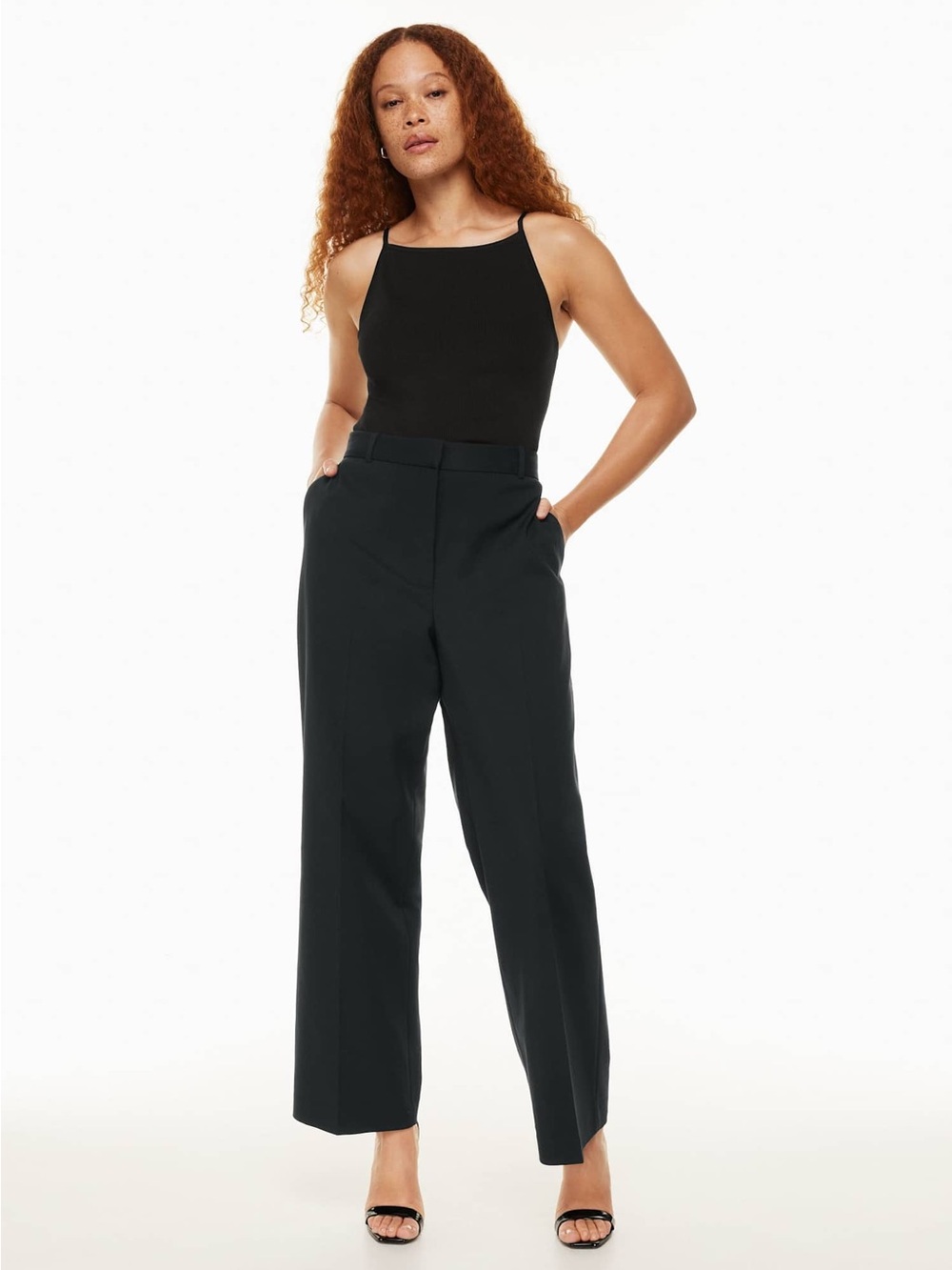 Aritzia Babaton Agency Pant Size 8 Black City Wool High Rise Trousers